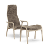 LAMINO Fåtölj + pall, bok/scandinavian grey/sahara
